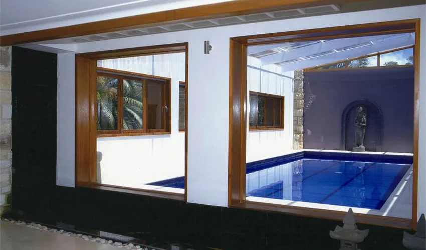 Interior lap pool within a private residence